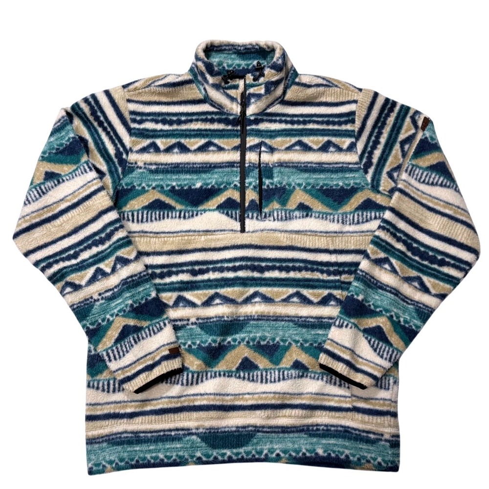 Billabong A Div Zip Up Fleece Jacket‎ Women Southwestern Print Warm Cozy - Large